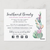 Dank u Waterverf Succulent Cactus Rustic Wood Briefkaart (Achterkant)