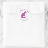 Dank u Waterverf T-Rex Dinosaurus gepersonaliseerd Ronde Sticker (Tas)