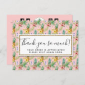 Dank u Waterverf voor ananas en Hibiscus Flowers Briefkaart (Voorkant / Achterkant)