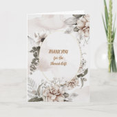 Dank u Waterverf White en Tan Rozen Bedankkaart (Voorkant)