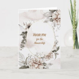 Dank u Waterverf White en Tan Rozen Bedankkaart