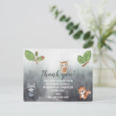 Dank u Waterverf Woodland Animals Briefkaart (Staand voorkant)