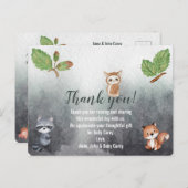 Dank u Waterverf Woodland Animals Briefkaart (Voorkant / Achterkant)