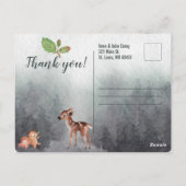 Dank u Waterverf Woodland Animals Briefkaart (Achterkant)