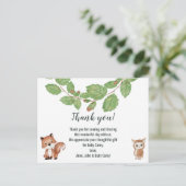 Dank u Waterverf Woodland Animals Briefkaart (Staand voorkant)