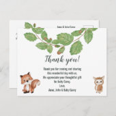 Dank u Waterverf Woodland Animals Briefkaart (Voorkant / Achterkant)