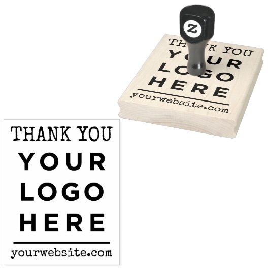 Dank u website Uw Business Logo Custom Rubberstempel (Gestempeld)
