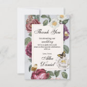 Dank u Wedding Bloom Bloem Vlinder Bloem Bedankkaart (Voorkant)