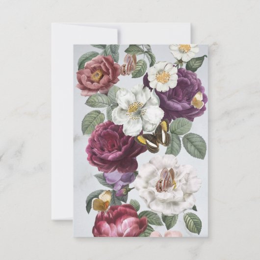 Dank u Wedding Bloom Bloem Vlinder Bloem Bedankkaart (Achterkant)