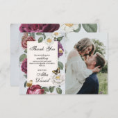 Dank u Wedding Bloom Floral Photo Butterfly Bedankkaart (Voorkant / Achterkant)
