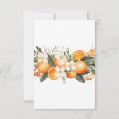 Dank u Wedding Summer Florals Fruits Sinaasappels Bedankkaart (Achterkant)