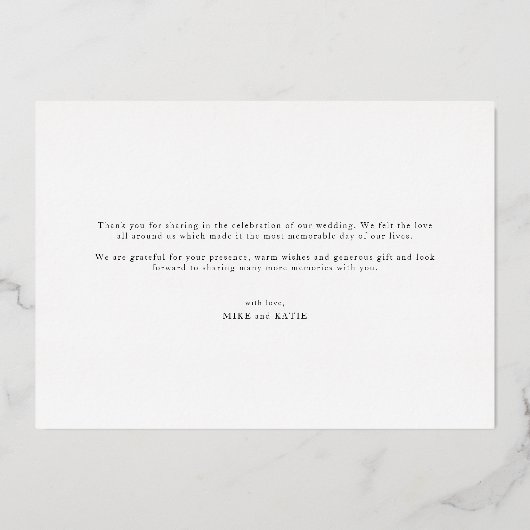 DANK U WEDEND | Foto toevoegen Folie Feestdagenkaart (Achterkant)