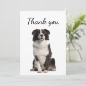 Dank u wel aan de grens met Collie Dog Pet Animal Bedankkaart (Staand voorkant)