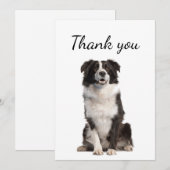 Dank u wel aan de grens met Collie Dog Pet Animal Bedankkaart (Voorkant / Achterkant)