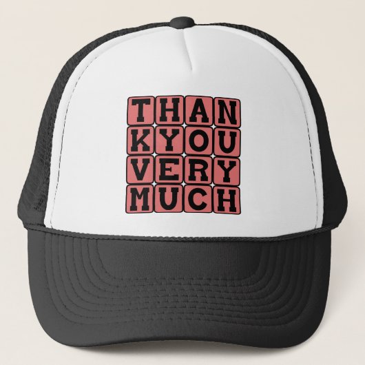 Dank U Wel, Aandachtige Uitdrukking Trucker Pet (Voorkant)