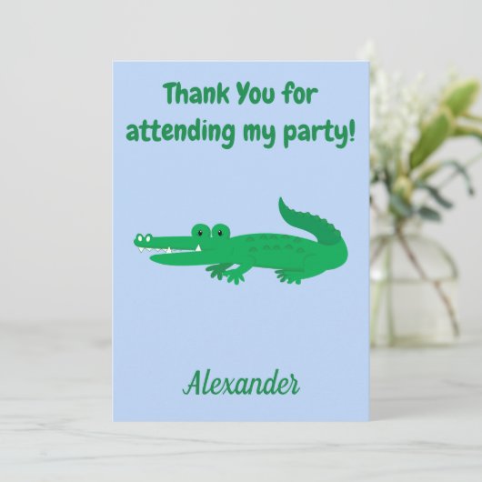 Dank u wel Alligator Bedankkaart (Staand voorkant)