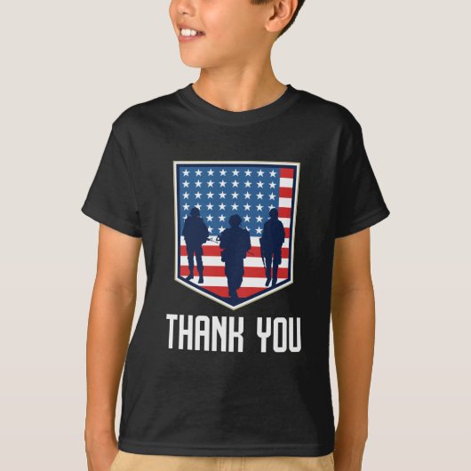 Dank u wel Amerikaanse soldaten Vlag T-shirt (Voorkant)