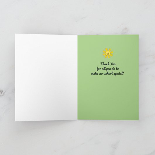 Dank u wel assistent-directeur - glimlach op onze  bedankkaart (Binnen)