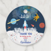 Dank u wel Astronaut Birthday party Bedankjes Labels (Voorkant)