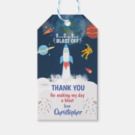 Dank u wel Astronaut Birthday party Cadeaulabel