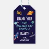 Dank u wel Astronaut Birthday party Outer Space Cadeaulabel (Voorkant)