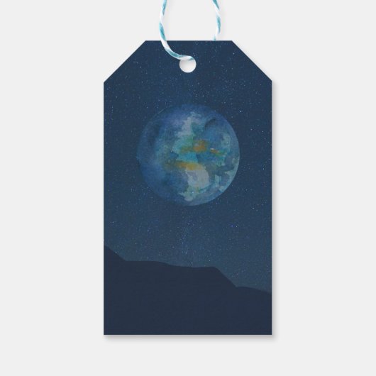 Dank u wel Astronaut Birthday party Outer Space Cadeaulabel (Achterkant)