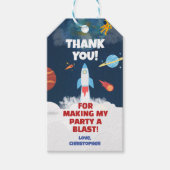 Dank u wel Astronaut Birthday party Outer Space Cadeaulabel (Voorkant)