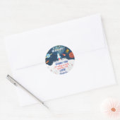 Dank u wel Astronaut Birthday party Ronde Sticker (Envelop)