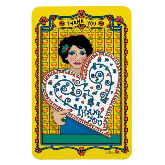 Dank u wel, B_4x6 koelkast Magneet (Verticaal)