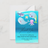 dank u wel baby shower chic handschrift aquarium notitiekaartje (Voorkant)
