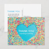 Dank u wel Baby Sprinkle Heart Briefkaart (Voorkant / Achterkant)