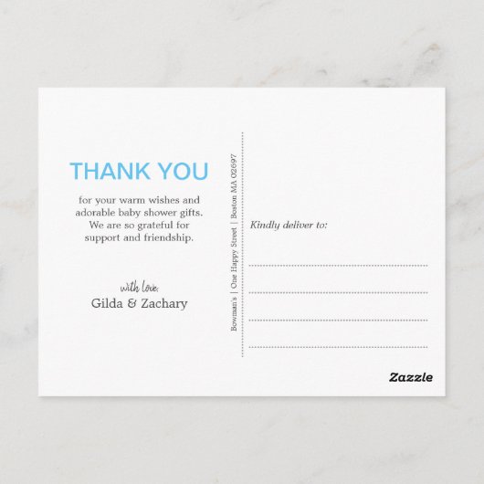 Dank u wel Baby Sprinkle Heart Briefkaart (Achterkant)