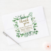 Dank u wel BAPTISM-Stickers, botanische bladeren G Vierkante Sticker (Envelop)