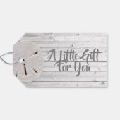 Dank u wel Beachy Wood Blauwgroen Koraal Gift Labe Cadeaulabel (Achterkant Horizontaal)