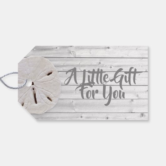 Dank u wel Beachy Wood Blauwgroen Koraal Gift Labe Cadeaulabel (Achterkant Horizontaal)