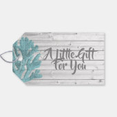 Dank u wel Beachy Wood Blauwgroen Koraal Gift Labe Cadeaulabel (Achterkant Horizontaal)