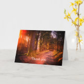 Dank u wel: Beauful Wilderness Forest Trail Sunset Kaart (Gele Bloem)