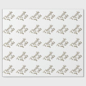 Dank u wel Bedankt Golden Typografie Cadeaupapier (Vlak)