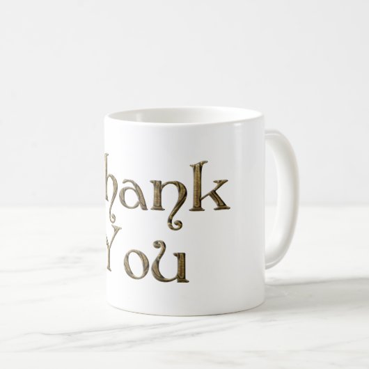 Dank u wel Bedankt Golden Typografie Koffiemok (Voorkant rechts)