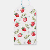 Dank u wel, "Berry Much", aardbei, 1e verjaardag Cadeaulabel (Achterkant)