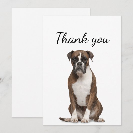 Dank u wel Boxer Dog Pet Animal Bedankkaart (Voorkant / Achterkant)