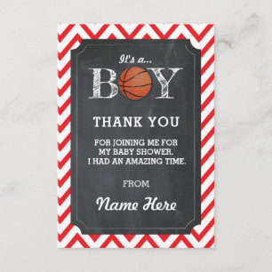 Dank u wel BY Basketball Cards Chalk Red Chevron Kaart