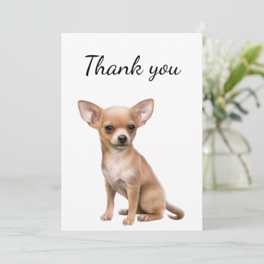 Dank u wel Chihuahua Dog Pet Animal Bedankkaart (Staand voorkant)
