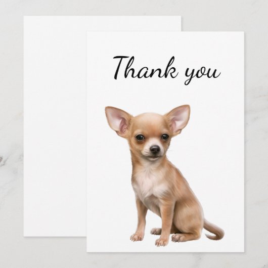 Dank u wel Chihuahua Dog Pet Animal Bedankkaart (Voorkant / Achterkant)