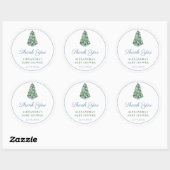 Dank u wel Chinoiserie kerstboom Blue Favor Ronde Sticker (Vel)