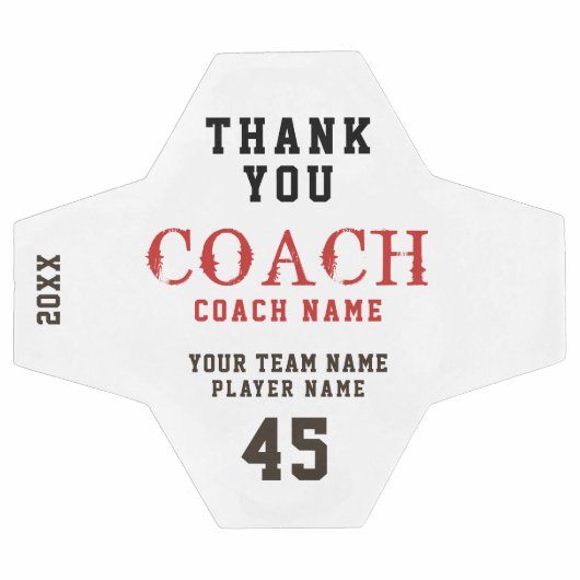 Dank u wel Coach Name Team Number Voetbal (Enkel)