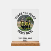 Dank u wel Coach Team Naam Foto Acryl Bord (Voorkant)