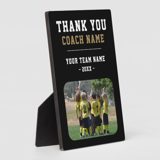 Dank u wel Coach Team Naam Foto Fotoplaat (Zijkant)