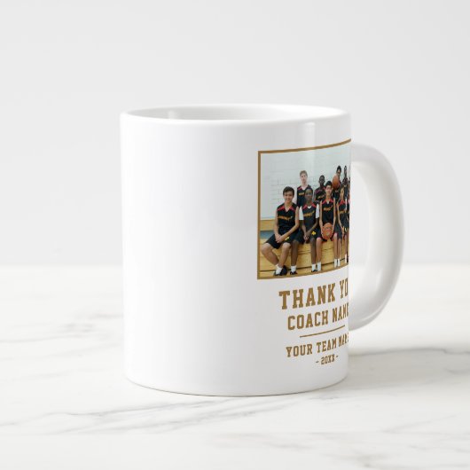 Dank u wel Coach Team Naam Foto Grote Koffiekop (Voorkant rechts)