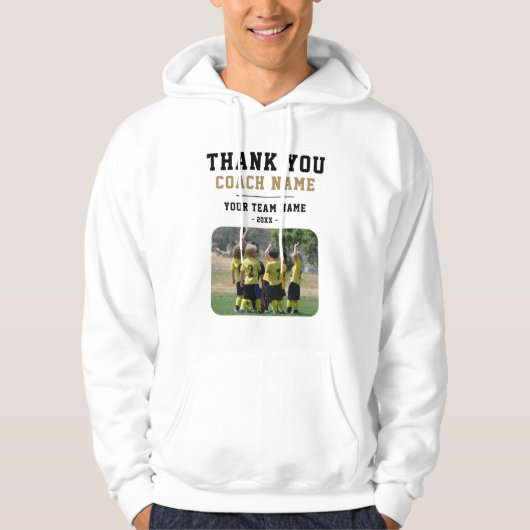 Dank u wel Coach Team Naam Foto Hoodie (Voorkant)